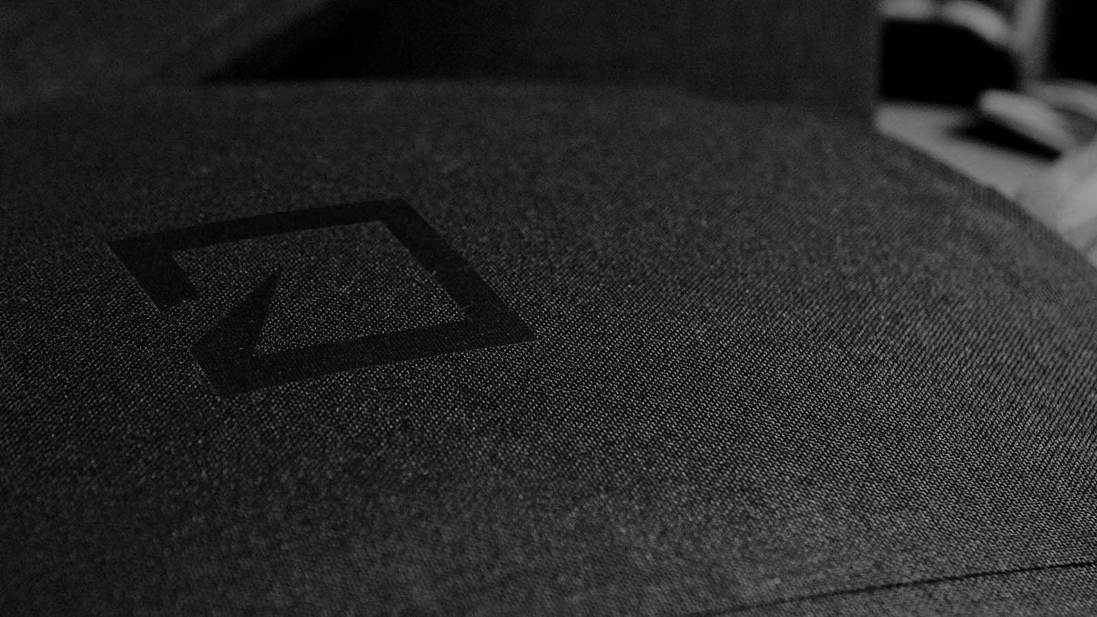 Close-up of the HESCO logo on a plate's Cordura wrap
