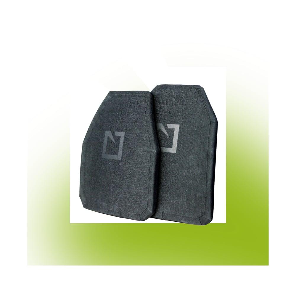 Two grey HESCO Armor 800 Series plates in front of a green HESCO graphic
