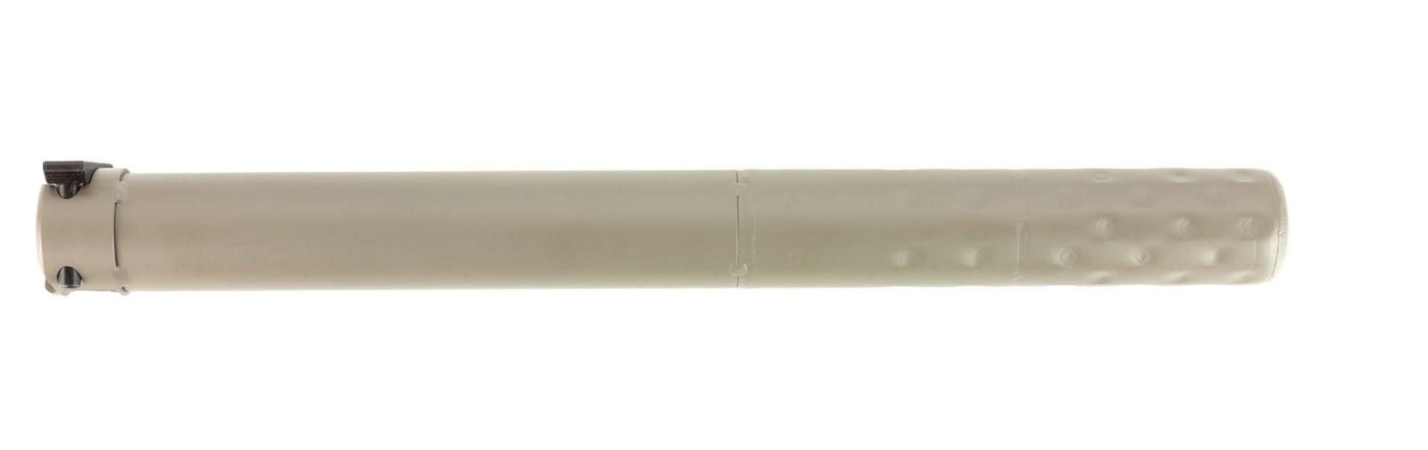 Knight's Armament M110 suppressor in flat dark earth, side view