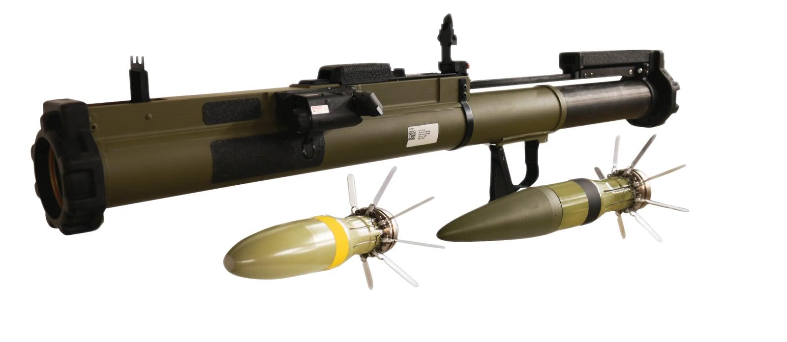 Nammo M72 fire-from-enclosure launcher extended, with two 66mm projectiles